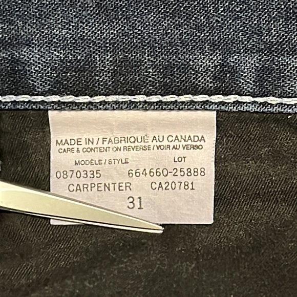Women’s vintage high rise wide leg Tommy Hilfiger carpenter pants made in Canada - Picture 5 of 5